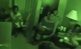 Male Stripper fucks a lady in a dark room with a hidden camera