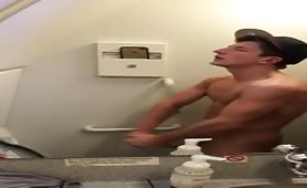 French Quick Handjob in Airplane Toilets