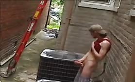 Alley jerk off