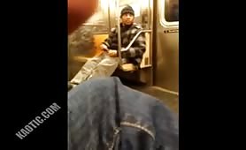 Black Dude caught Jacks Off On The Subway